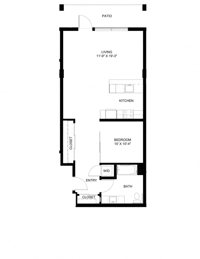 One Bedroom E3 floor plan