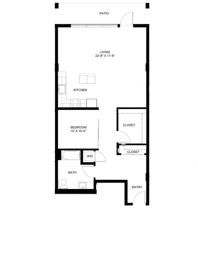 One Bedroom E4 floor plan