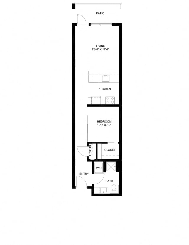 One Bedroom E6 floor plan