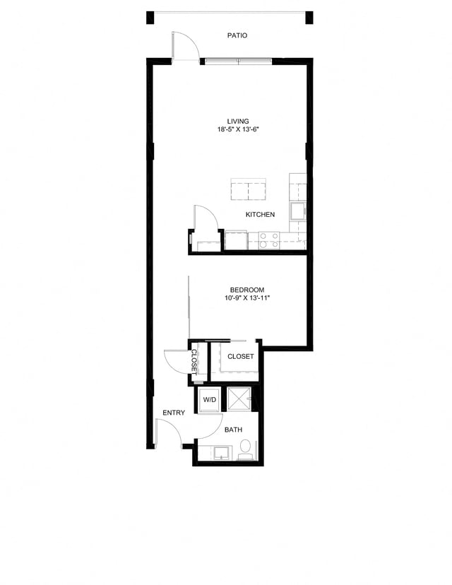 One Bedroom E7 floor plan