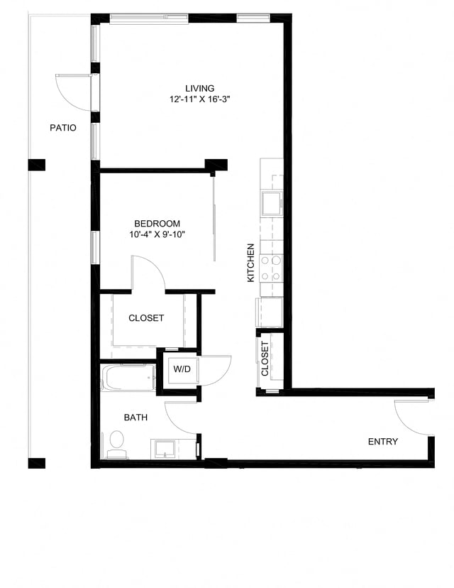 One Bedroom E9 floor plan