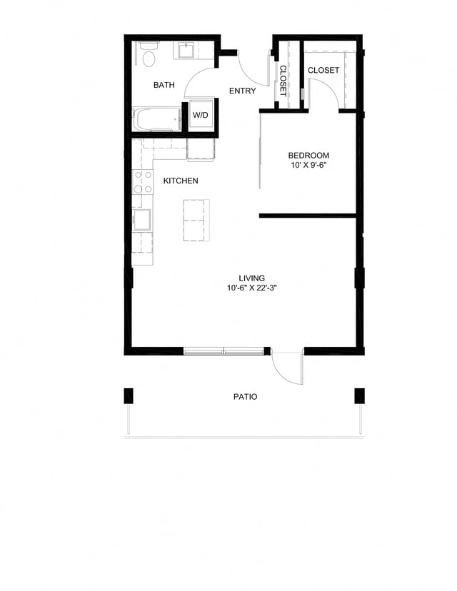 One Bedroom E13 floor plan