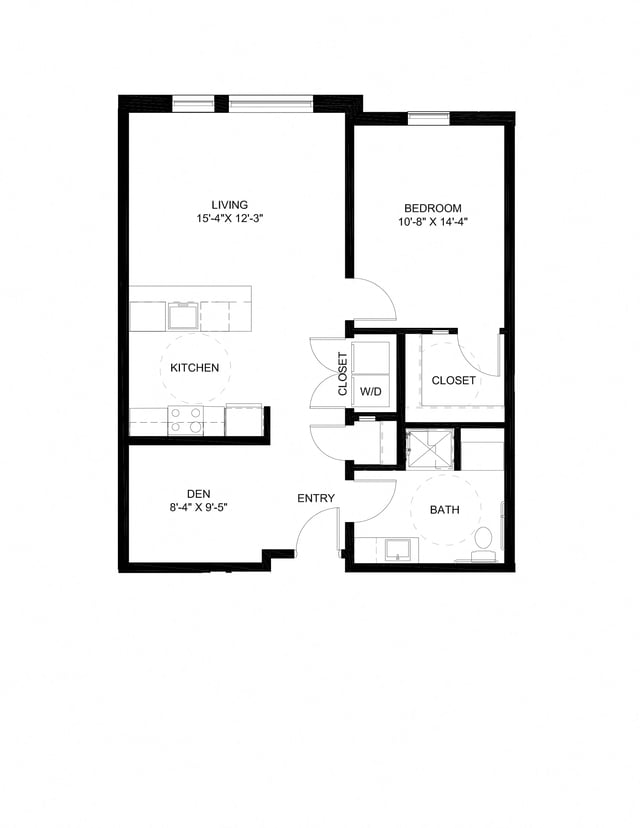 One Bedroom Den C4-A floor plan