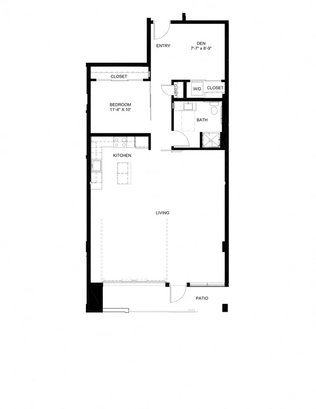 One Bedroom Townhouse F1 floor plan
