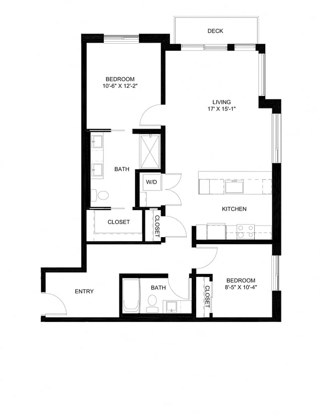 Two Bedroom D1 floor plan