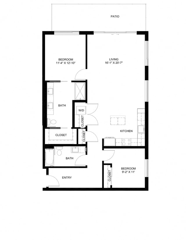 Two Bedroom D4 floor plan