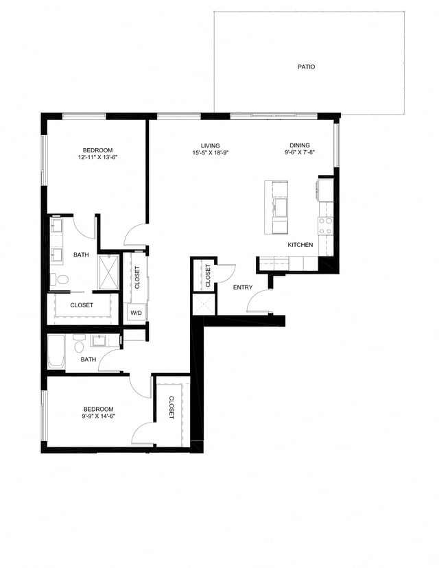 Two Bedroom D3 floor plan