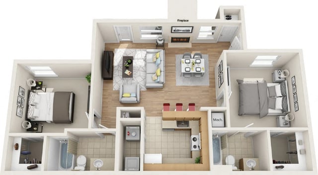 Phase II - 2 Bed 2 Bath floor plan