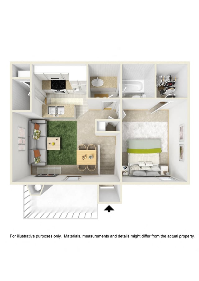 1 Bed Flat floor plan
