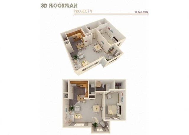 1 Bed w/ Flex Space (Fireplace Optional) floor plan