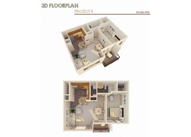 1 Bed (Fireplace Optional) floor plan