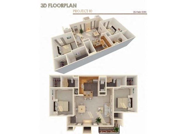 2 Bed (Fireplace Optional) floor plan