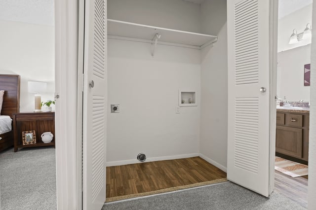 Closet with washer and dryer hookups