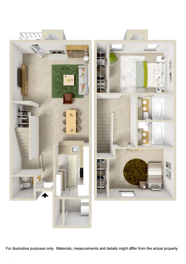 2 Bed Townhouse floor plan