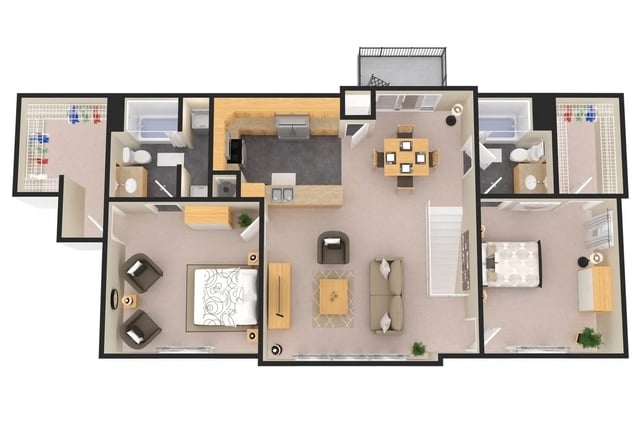 2 Bed Loft (+$125 Attached Garage)