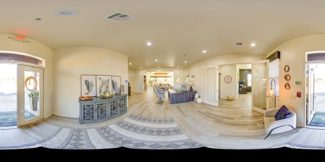 Reception area and common space in a multifamily property