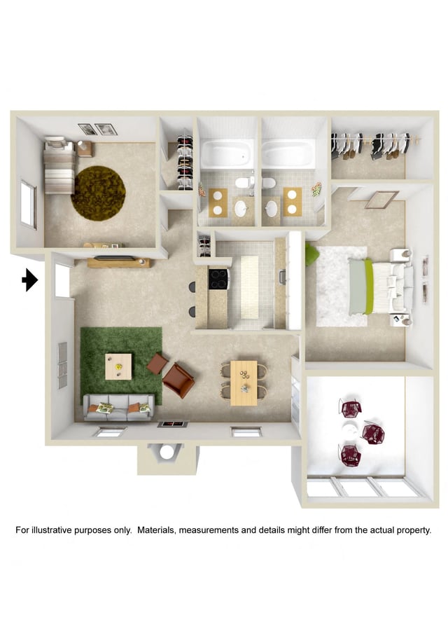 2 Bed (Fireplace Optional)