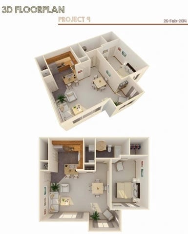 1 Bed 1 Bath w/ Flex Space floor plan