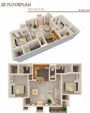 2 Bed (Fireplace Optional) floor plan