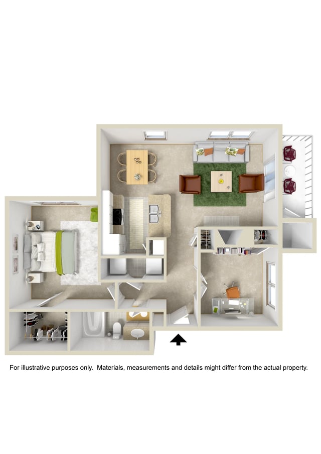 1 Bed 1 Bath with Den