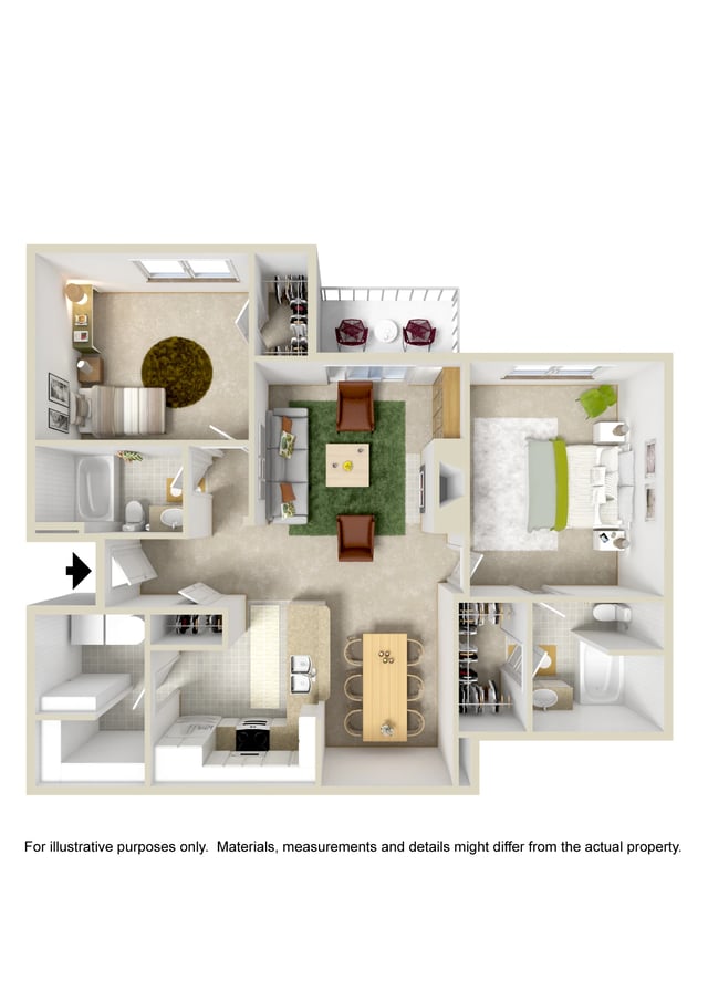 Medium 2 Bed 2 Bath