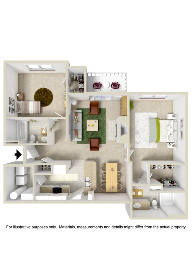 Large 2 Bed 2 Bath