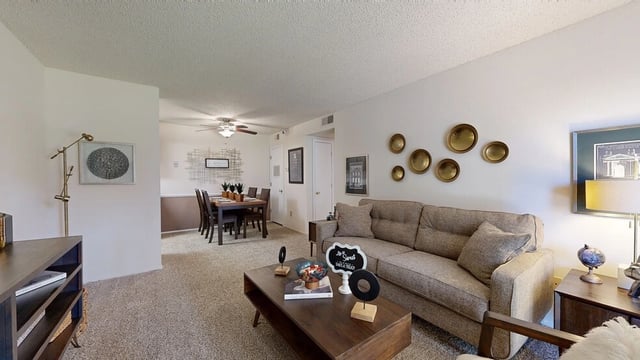 Living and dining room of an apartment