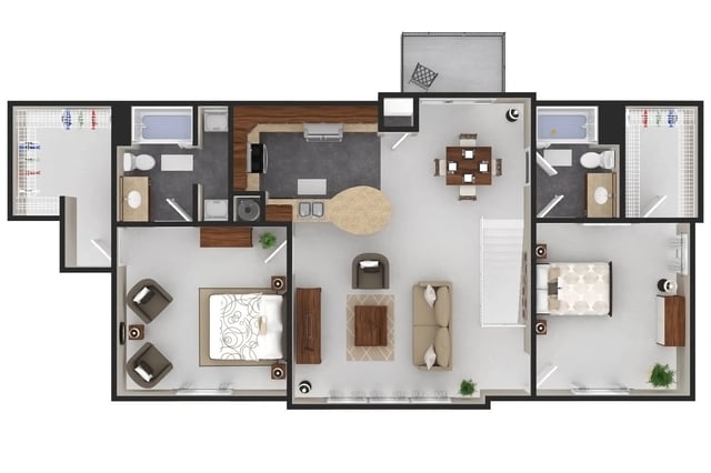 2 Bed Loft + $160 Garage (Fireplace Optional) floor plan