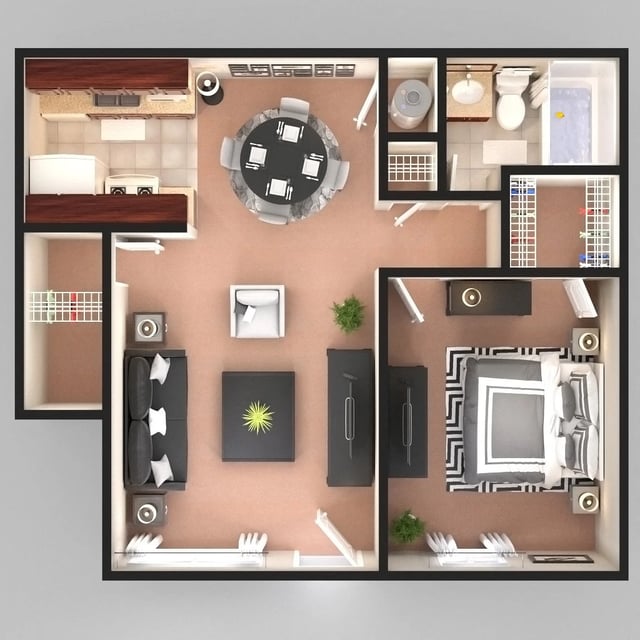 Large 1 Bedroom 1Bath WO/Washer Dryer Co floor plan