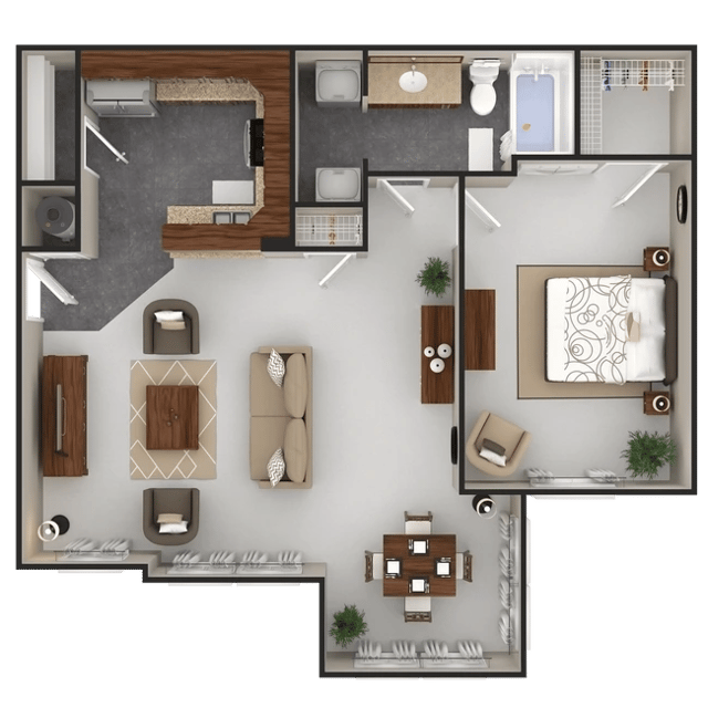 1 Bed 1 Bath + Flex Space (Fireplace Optional)