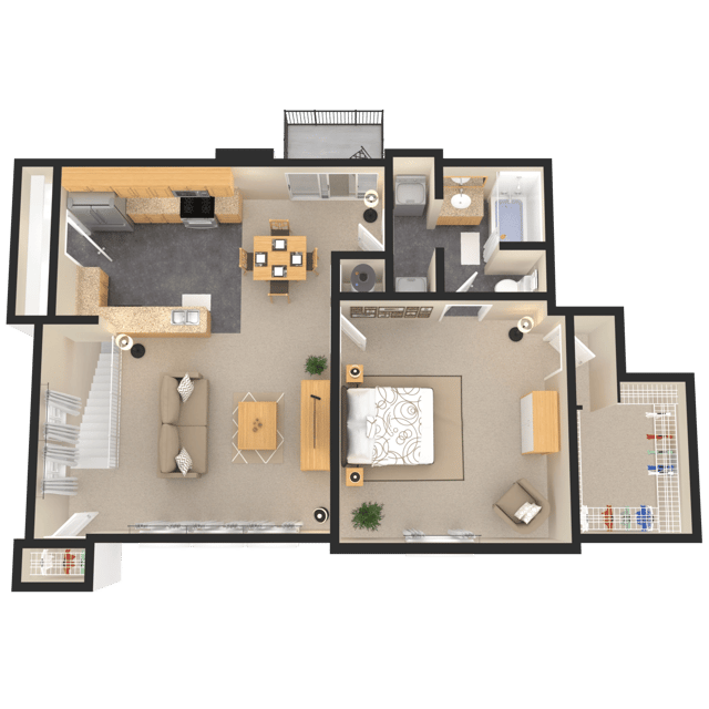 1 Bed 1 Bath Loft + $150 Attached Garage (Fireplace Optional)