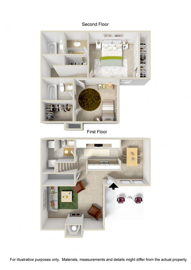 2 Bed Townhouse floor plan