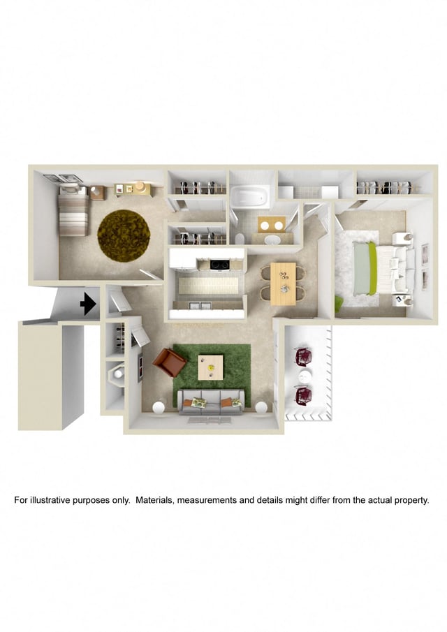 Small 2 Bed floor plan