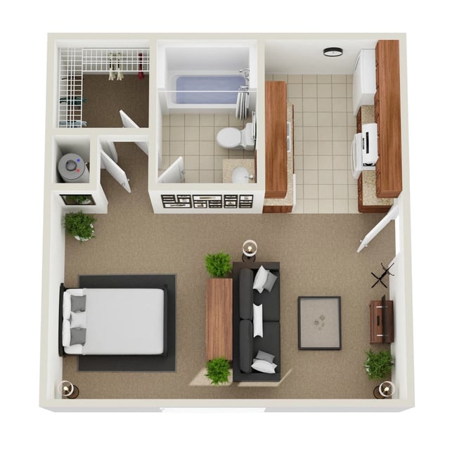 1 Bed Studio floor plan