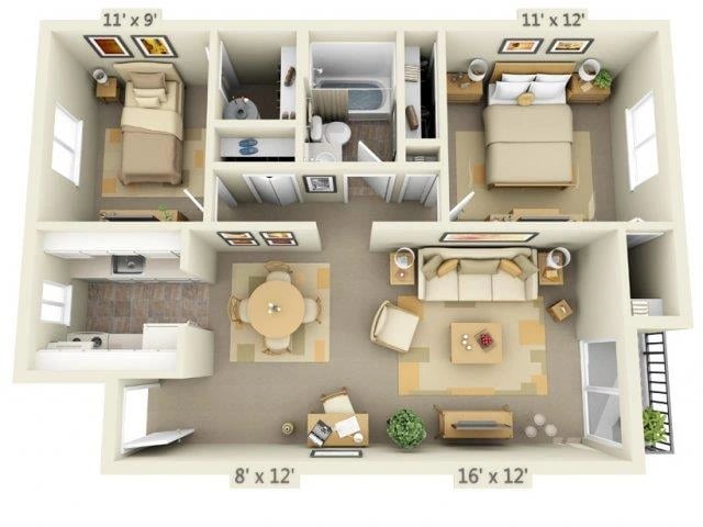 2 Bedroom floor plan