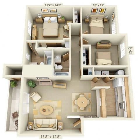 Three Flower Maple floor plan