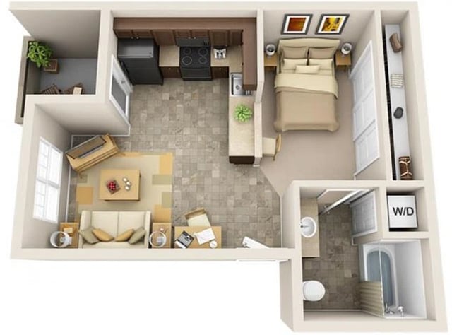 Studio - The Bay floor plan