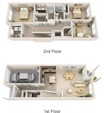 3BR-2.5BA - The Lexington floor plan