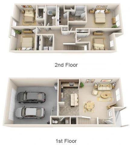 4BR-2.5BA - The Barret floor plan