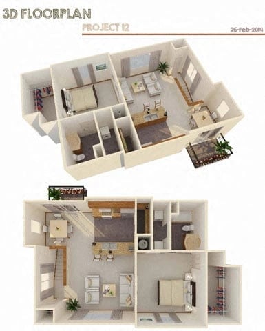 1 Bed Loft with Attached Garage Price not included floor plan