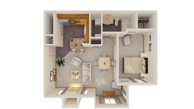 1 Bed 1 Bath w/ Flex Space & Fireplace