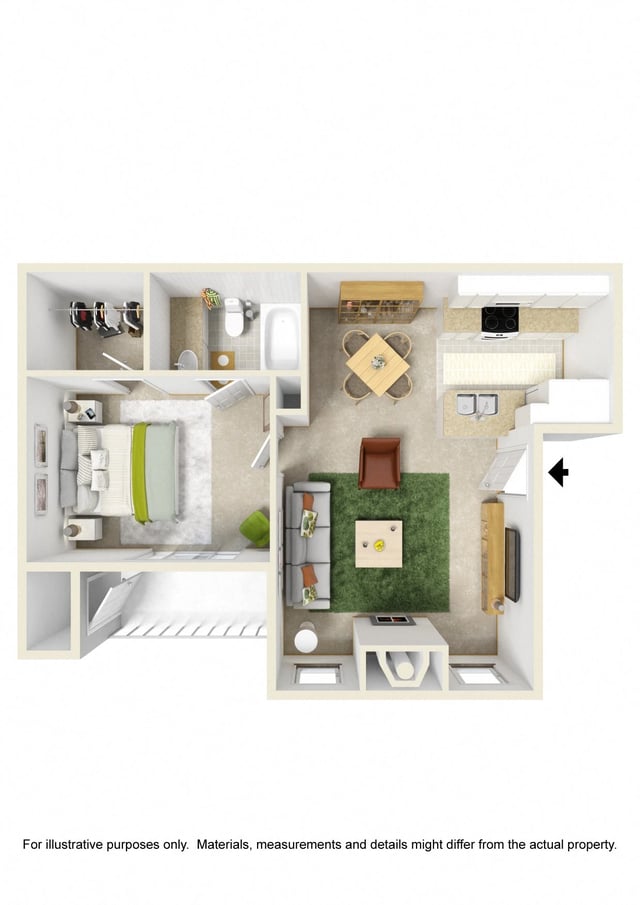 One Bedroom floor plan