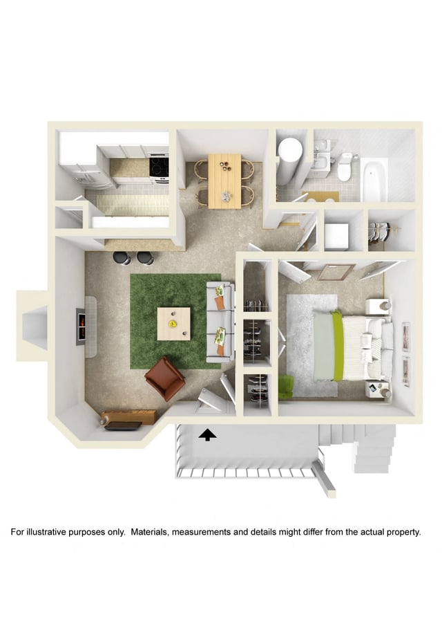 Small 1 Bed floor plan