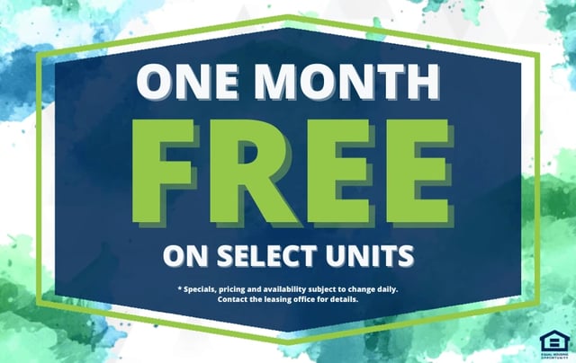 One month free on select units graphic.
