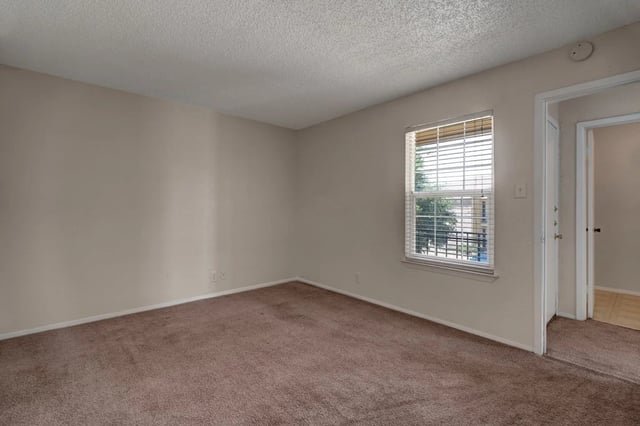 Empty bedroom with carpet and a window