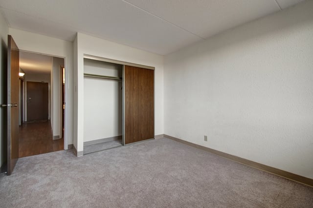 Bedroom with closet and hallway view