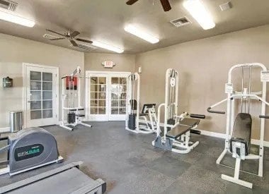 Gym with weight machines and treadmills
