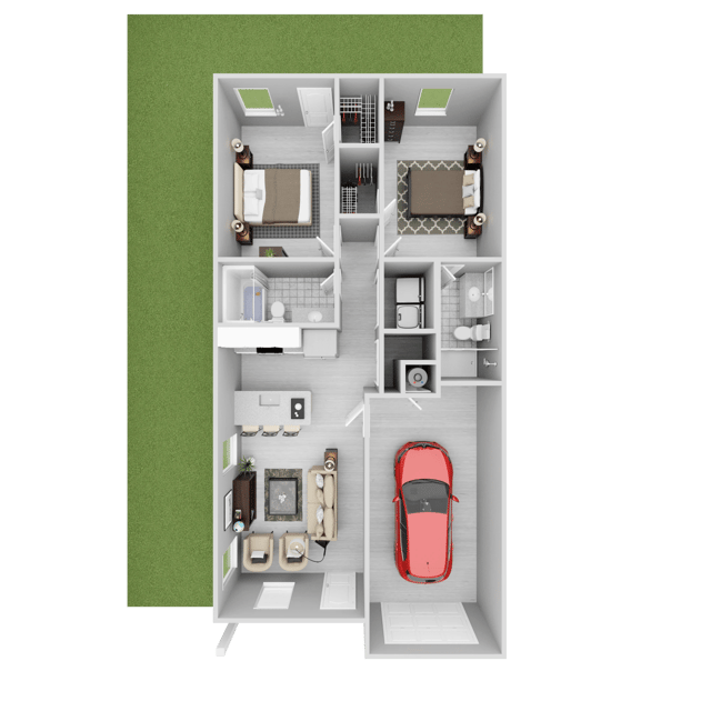 Apex Two Bed Two Bath with Single Garage