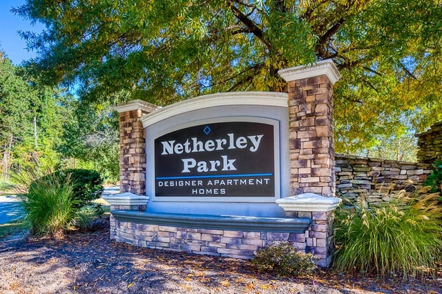 Netherley Park Designer Apartment Homes monument sign.
