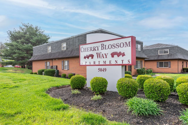 Cherry Blossom Way Apartments signage